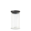 Zeller Aufbewahrungsglas mit Kunststoffdeckel,  schwarz 19577,  950 ml