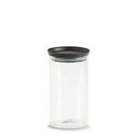 Zeller Aufbewahrungsglas mit Kunststoffdeckel,  schwarz 19577,  950 ml