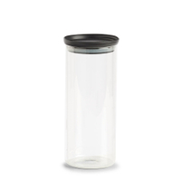 Zeller Aufbewahrungsglas mit Kunststoffdeckel,  schwarz 19578,  1250 ml