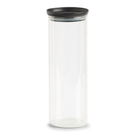 Zeller Aufbewahrungsglas mit Kunststoffdeckel,  schwarz 19579,  1650 ml