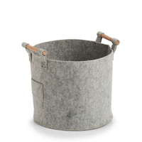 Zeller Aufbewahrungskorb,  Filz,  mit Holzgriffen,  grau 14393,  Maße (L x B x H): 31 x 31 x 28 cm