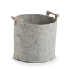 Zeller Aufbewahrungskorb,  Filz,  mit Holzgriffen,  grau 14394,  Maße (L x B x H): 35 x 35 x 32, 5 cm