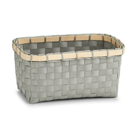 Zeller Bamboo Aufbewahrungskorb,  grau 14242,  Material: Kunststoff/Bambus,  24 x 15 x 12 cm