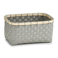 Zeller Bamboo Aufbewahrungskorb,  grau 14243,  Material: Kunststoff/Bambus,  27 x 18 x 13, 5 cm