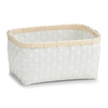 Zeller Bamboo Aufbewahrungskorb,  weiß 14241,  Material: Kunststoff/Bambus,  27 x 18 x 13, 5 cm