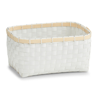 Zeller Bamboo Aufbewahrungskorb,  weiß 14241,  Material: Kunststoff/Bambus,  27 x 18 x 13, 5 cm