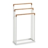 Zeller Bamboo Handtuchständer,  45 x 21, 5 x 84, 5 cm 18722,  Material: Metall/Bambus,  weiß