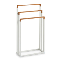 Zeller Bamboo Handtuchständer,  45 x 21, 5 x 84, 5 cm 18722,  Material: Metall/Bambus,  weiß