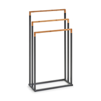 Zeller Bamboo Handtuchständer,  45 x 21, 5 x 84, 5 cm 18727,  Material: Metall/Bambus,  schwarz