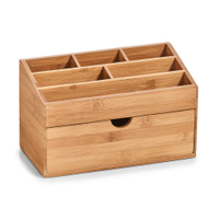 Zeller Bamboo Organizer mit Schubfach,  6 Fächer 25386,  Material: Bambus,  natur,  25, 4 x 12, 5 x 15 cm