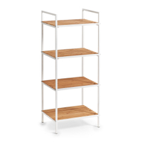 Zeller Bamboo Standregal,  39 x 33 x 95 cm,  4 Böden 18720,  Farbe: weiß