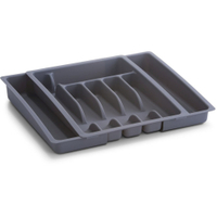 Zeller Besteckkasten,  ausziehbar,  grau 24887,  Material: Kunststoff,  29-50 x 38 x 6, 5 cm