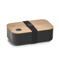 Zeller Brotdose mit Bambusdeckel und Gummiband 14731,  Farbe: schwarz