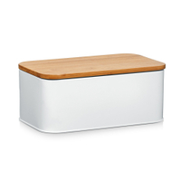 Zeller Brotkasten mit Bamboo Deckel 25370,  Farbe: matt weiß