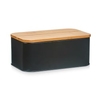 Zeller Brotkasten mit Bamboo Deckel 25372,  Farbe: matt schwarz