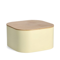 Zeller Brotkasten mit Bambusdeckel,  Metall 25383,  Farbe: gelb