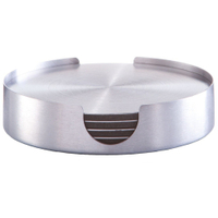 Zeller Edelstahl Glasuntersetzer-Set,  7-teilig 27239,  7-teiliges Set,  Ø10 cm,  silber