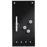 Zeller Glas Memoboard,  mit Haken 11612,  Maße: 20 x 4 x 40 cm,  schwarz