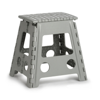 Zeller Klapphocker,  Kunststoff 13036,  Maße (L x B x H): ca. 38, 5 x 31, 5 x 39 cm,  grau