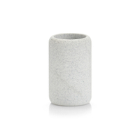 Zeller Living Zahnputzbecher,  Polyresin 18796,  Maße: Ø 7, 2 x 11, 2 cm,  hellgrau