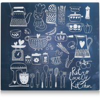 Zeller Lovely Kitchen Herdblende-/Abdeckplatte,  56 x 50 cm 26309,  Material: ESG-Sicherheitsglas