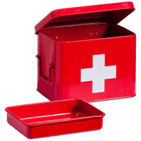 Zeller Metall Medizin-Box 18115,  Maße: 21, 5 x 16 x 16 cm,  rot