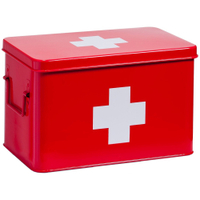 Zeller Metall Medizin-Box 18116,  Maße: 32 x 19, 5 x 20 cm,  rot