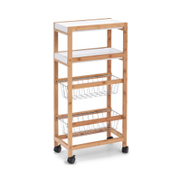 Zeller Nischen-Rollwagen,  40 x 22 x 83 cm 18864,  Material: Bambus/MDF,  weiß
