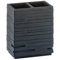 Zeller Schiefer Zahnbürstenhalter,  Polyresin,  schwarz 18318,  Maße: 10, 1 x 6, 3 x 11, 5 cm,  schwarz