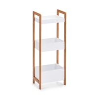 Zeller Standregal,  3 Ablagefächer,  28 x 20 x 74 cm 18862,  Material: Bambus/MDF,  weiß