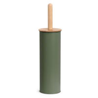 Zeller Toilettenbürste,  Metall,  mit Bambusdeckel 18911,  Farbe: salbeigrün