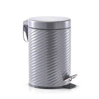 Zeller Treteimer,  Metall,  Struktur mit Pedal,  Ø 17 cm,  3 Liter 18717,  Farbe: anthrazit