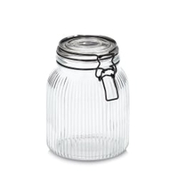 Zeller Vorratsglas mit Bügelverschluss aus Glas/Metall,  luftdicht 19666,  Maße (Ø x H): 12, 8 x 17, 4 cm