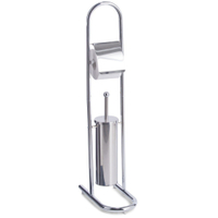 Zeller WC-Garnitur Metall verchromt 18416,  Maße: 16, 5 x 30 x 82, 5 cm,  Farbe: silber