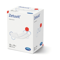 Zetuvit Saugkompresse hydrophil 10 x 10 cm,  steril 4137085,  1 Karton = 9 Packungen à 25 Stück,  einzel verpackt