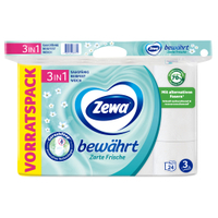Zewa Bewährt Lufterfrischer Toilettenpapier,  3-lagig 380004,  1 Packung = 24 Rollen à 150 Blatt