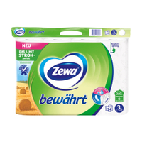 Zewa Bewährt Toilettenpapier,  3-lagig mit Strohanteil 38795,  1 Packung = 24 Rollen à 150 Blatt