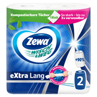 Zewa Küchenrolle Wisch&Weg eXtra Lang Original 43223,  1 Packung = 2 Rollen à 86 Blatt