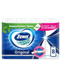 Zewa Küchenrolle Wisch&Weg Original 42837,  1 Packung = 8 Rollen x 45 Blatt