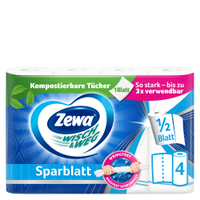 Zewa Küchenrolle Wisch&Weg Sparblatt 43224,  1 Packung = 4 Rollen x 74 Blatt