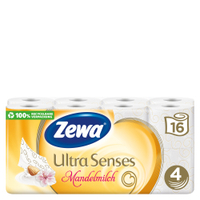 Zewa Ultra Senses Mandelmilch Toilettenpapier 29279,  1 Packung = 16 Rollen à 135 Blatt