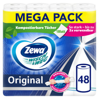 Zewa Wisch & Weg Küchenrolle Original Großpackung 42837,  1 Großpackung = 6 Packungen à 8 Rollen zu je 45 Blatt