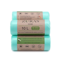 ZURAS Müllbeutel kompostierbar,  10 Liter Zuras- A10,  1 Rolle = 30 Beutel