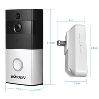 1 * KKmoon 720P WiFi Visuelle Gegensprechanlage Tür Telefon + 1 * Wireless Türklingel Chime