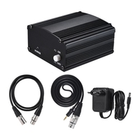 1-Kanal 48V Phantomspeisung mit Adapter & 3, 5 mm Stecker auf XLR Buchse & XLR Stecker auf XLR Buchse Audio Kabel für Kondensator Mikrofon Studio Musik Recording Broadcasting Equipment