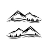 1 Paar Berge Aufkleber Aufkleber für Karosserietür Seite Auto Snow Mountains Grafik Vinyl Aufkleber Dekoration für SUV LKW Geländewagen