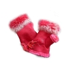 1 Paar Einzigartige Faux Kaninchenfell Warme Halbe Fingerhandschuhe