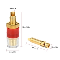 1 Paar Lautsprecher Audioverstärker Transparente Klemme Schwarz & Rot Anschlussklemme Vergoldete Klemmen für 4 mm Bananenstecker