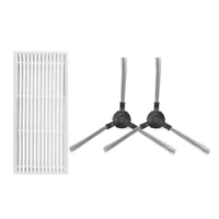 1 Paar Seitenbürsten + 1-teiliger Staubfilter Ersatzzubehör Ersatz für Midea i2 / VCR03 Staubsauger