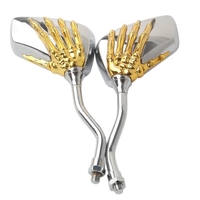 1 Paar Universal Motorrad Aluminium Legierung Lenker Schädel Hand Muster Ghost Claw Verstellbare Rearview Side Glass Mirror Modified Zubehör für Street Cars Scooters